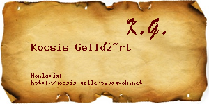 Kocsis Gellért névjegykártya
